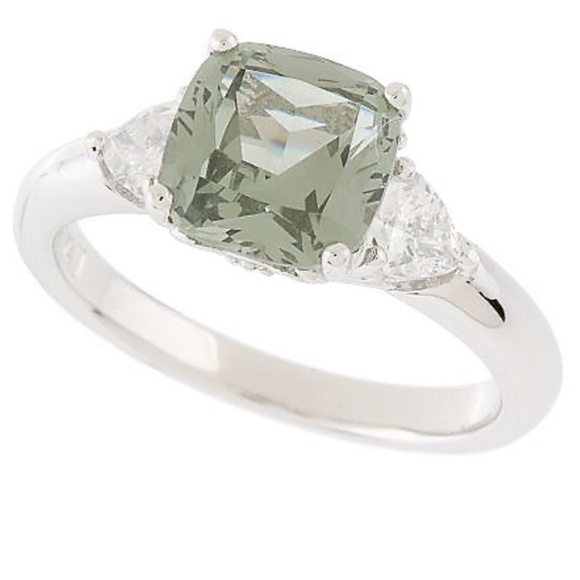 Diamonique Jewelry Qvc Epiphany Platinum Clad Diamonique Cushion